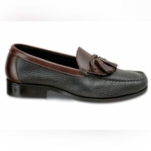 Hitchcock Black/Brown XD Tassel Loafer #279  size 7.5 width 6E-extra extra wide